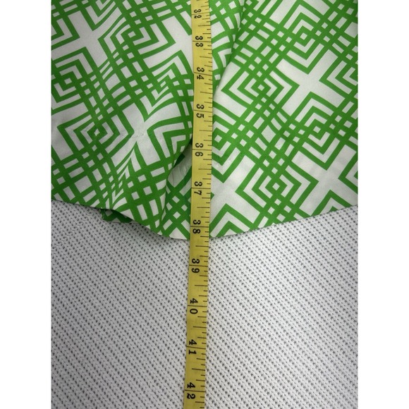 Elizabeth McKay 100% Silk Green and White Print Wrap Dress Carolina Size 6 - Picture 9 of 10